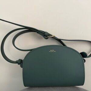 A.P.C. Teal Leather Crossbody Bag
